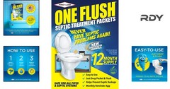 56 Billion Bacteria Packets for Effective Septic Maintenance – ONE FLUSH