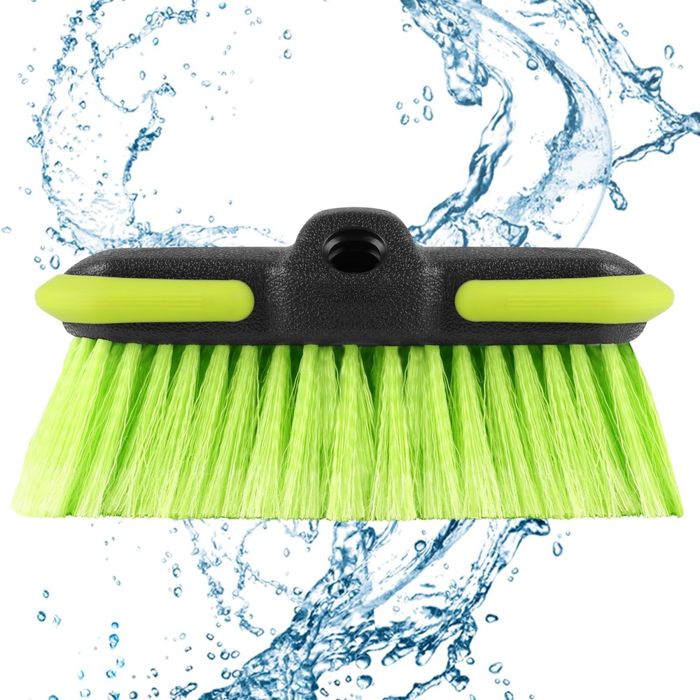 Car Wash Brush Head 8″, Scrub Brush Attachment for Extension Pole, Outdoor Cl…