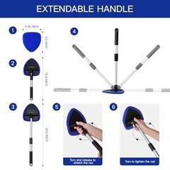 7Pcs Windshield Cleaner Tool Car Window Cleaning Wash Kit with 4 Reusable Microf