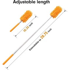 Extendable Duster W/ Replaceable Microfiber Heads Wet Dry Cleaning Home Office