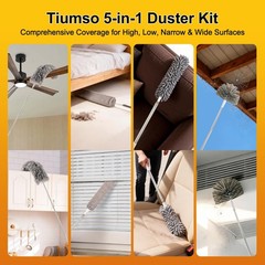 Microfiber Feather Duster 5-in-1 Kit, Dusters for Cleaning, Duster with Exten…