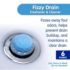 6 Pack Fizzy Drain Cleaner Freshener Lemon Scent Odor Clog Prevention