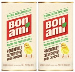 BON AMI Powder Cleanser for Kitchens & Bathrooms – All 14 Ounce (Pack of 2)
