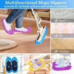 4 Pairs Microfibe Mop Slippers Shoes Covers Dust Foot Socks for Floor Cleaning