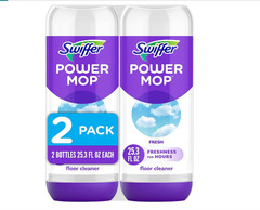 Swiffer Power Mop Refill Solution, Fresh Scent Floor Cleaner, 25.3 oz (2 Pack)