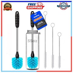 14 Inch Stainless Steel Bottle Brush Set with 3 Straw Cleaners