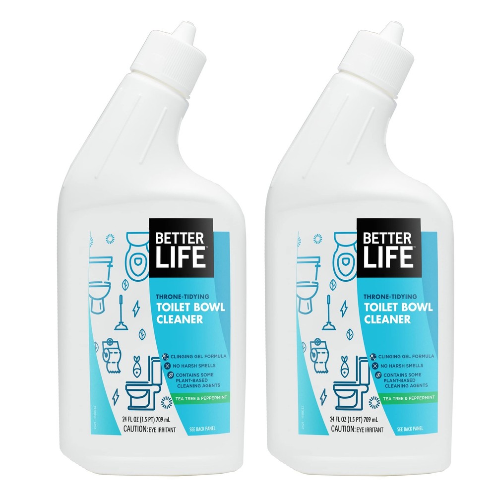 Plant-Based Toilet Bowl Cleaner Gel, Stain & Odor Remover, 24 Oz, 2-Pack