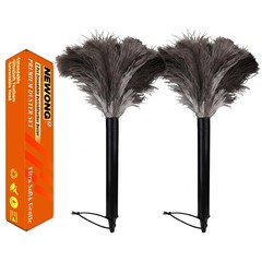 2 Pcs Ostrich Feather Duster Retractable Feather Dusters for Cleaning, Washab…