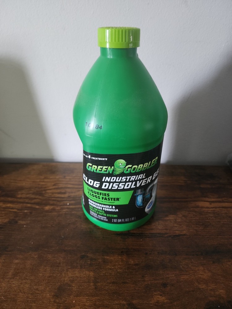 Green Gobbler Industrial Strength Gel Hair & Grease Drain Clog Remover 64oz