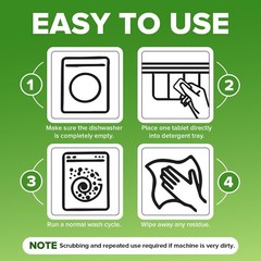 Heavy Duty Dishwasher Cleaner and Deodorizer Tablets, Descaler, Deep Cleaning