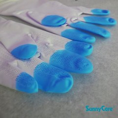 10Pairs SunnyCare Heavy Duty Household Cleaning Vinyl Gloves 13” S (Latex Free)