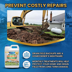 Enzyme Drain Field Cleaner Septic Treatment 128oz, Safe for Plastic Metal
