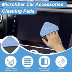 Screen Cleaner, 4.1”×4.1” Microfiber Dashboard Wipes, Square Microfiber Blue-1