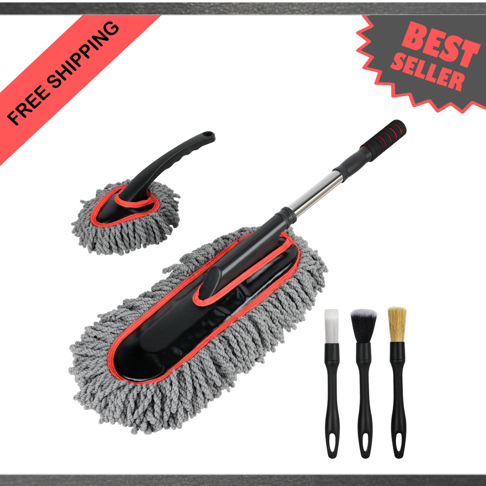 Car Duster Microfiber Exterior Extendable Handle 3PCS Detailing Brushes for SUVs