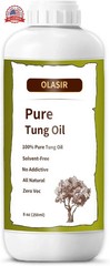 8 oz 100% Natural Pure Tung Oil for Wood Finishing Food Grade Safe, Waterproof T