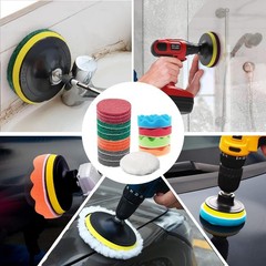 32 Pack Drill Brush Attachments Set Scrub Pads Sponge Buffing Pads Crevice Cl…