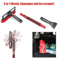 Extendable Car Snow Brush with Ice Scraper and Squeegee – 39″ Windshield Tool