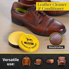 Natural Yellow Saddle Soap 3.5 oz – Leather Cleaner & Preserver for Bags & Shoes