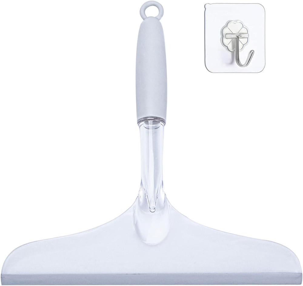 Shower Squeegee for Bathroom Glass Doors and Mirror, 10” Rubber Window Cleaner