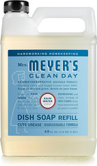 Mrs. Meyer’s Clean Day Liquid Dish Soap Refill, Biodegradable, Rain Water, 48 Oz