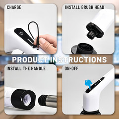 Electric Spin Scrubber- Ditch the Scrubbing! Long Handle Shower Scrubber with 9