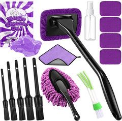 16 Pcs Windshield Cleaner Tool, Car Cleaning Kit with Various Detailing Brushes