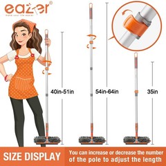 65” Squeegee Window Cleaner 2 in 1 Rotatable Window Cleaning Tool Kit with T…