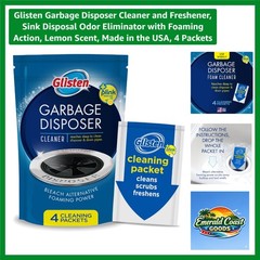 Natural Garbage Disposal Cleaner – Biodegradable Foaming 4-Pack with Lemon Scent