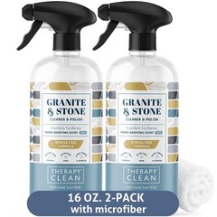 Granite Countertop Cleaner & Polish 2 Pack with Microfiber – pH Neutral Stone Ca