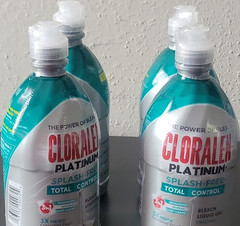 Cloralen Platinum Splash Free Bleach Liquid Gel, 20.29 fl oz pack of 4 bottles