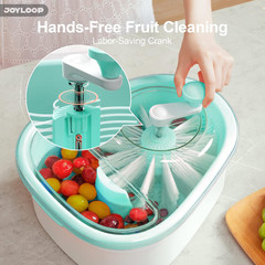 JOYLOOP Fruit Cleaner Spinner, Large Produce Rinse Bowl with Drain Basket, Veget