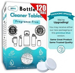 Water Bottle Cleaning 120 Pack – Removes Odor and Stains No Scrub Bottle Clea…