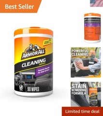 Multi-Surface Car Cleaning Wipes, 90 Count – For Interior & Exterior Detailing