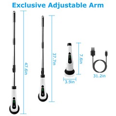 Cordless Electric Spin Scrubber Rechargeable Telescopic Bathroom Cleaning Brush