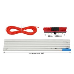 Long Reach Solar Panel Cleaning Brush Kit Outdoor Window Clean Water-Fed Rod Set