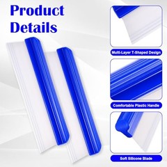 6 Pack 12 Inch Car Drying Squeegee, 3-Layer Silicone T-Bar Water Blade for Auto,