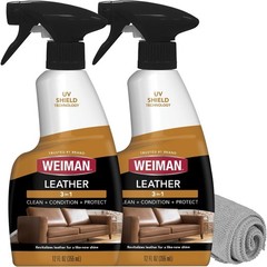Luxury Leather Cleaner & Conditioner – 12 oz Spray – 2 Pack with UV Protection