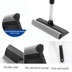 Handle Car Window Brush Windshield Squeegee Scraper Wiper Cleaner Double Surface