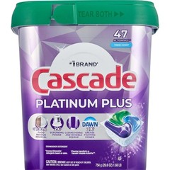 Cascade Platinum Plus Dishwasher Pods, Fresh Scent, 47 Count, Dish Soap, 2 Pack