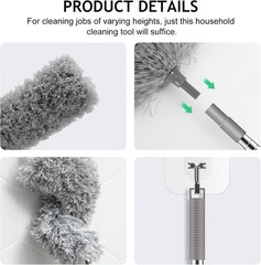 Telescoping Microfiber Duster 100-Inch – Ideal for High Ceilings and Furniture