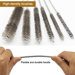 12 Pcs Brass Wire Brush Stainless Steel Wire Brush Set, 12″/30.5cm Long, Roun…