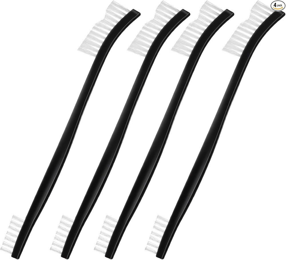 4 Pcs Small Cleaning Brushes, Nylon Bristles Small Detailing Crevice BrushBlack
