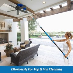 20ft High Reach Duster Kit – Telescoping Pole, Cobweb Brush, Window Squeegee & F