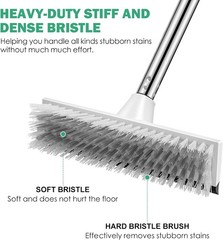 Floor Scrub Brush with Adjustable Handle Heavy Duty Stiff Bristle Tile Shower…
