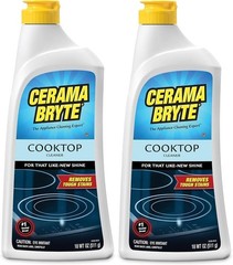Cerama Bryte Removes Tough Stains Cooktop and Stove Top Cleaner for Glass 2 Pack
