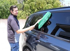 California Car Duster Plastic Handle with Green Mop 62457