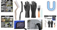 Complete Headstone Cleaning Tools: Reusable Gloves, Brushes & Towel for Care