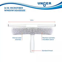 14 In. Microfiber Window Squeegee and Scrubber with 5 Ft. Telescoping Pole