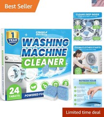 Washing Machine Cleaner Tablets – 24 Pack for a 12 Supply. Formulated for