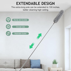Setsail Extra-Long Dusters with Extension Pole 100-Inch for Cleaning, Gray | Ben
